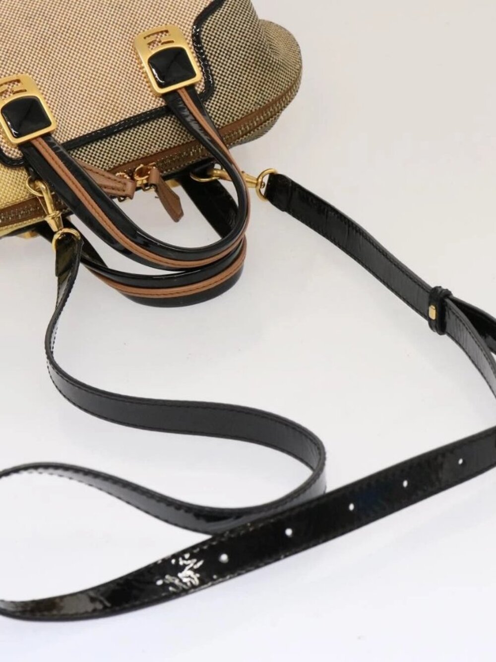 FENDI Hand Bag Canvas 2way Beige - Picture 8 of 16